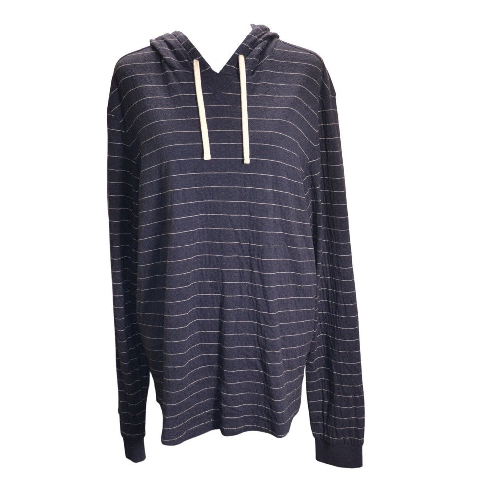 Marine Layer Striped Hooded Long Sleeve Pullover Lightweight Casual Loungewear
